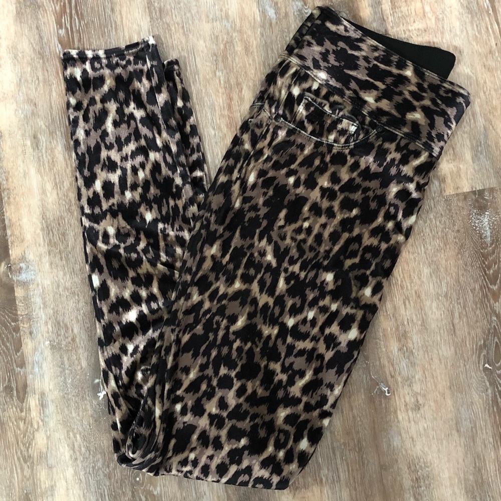 Seven7 Leopard Print Pull On Leggings Size M - image 2